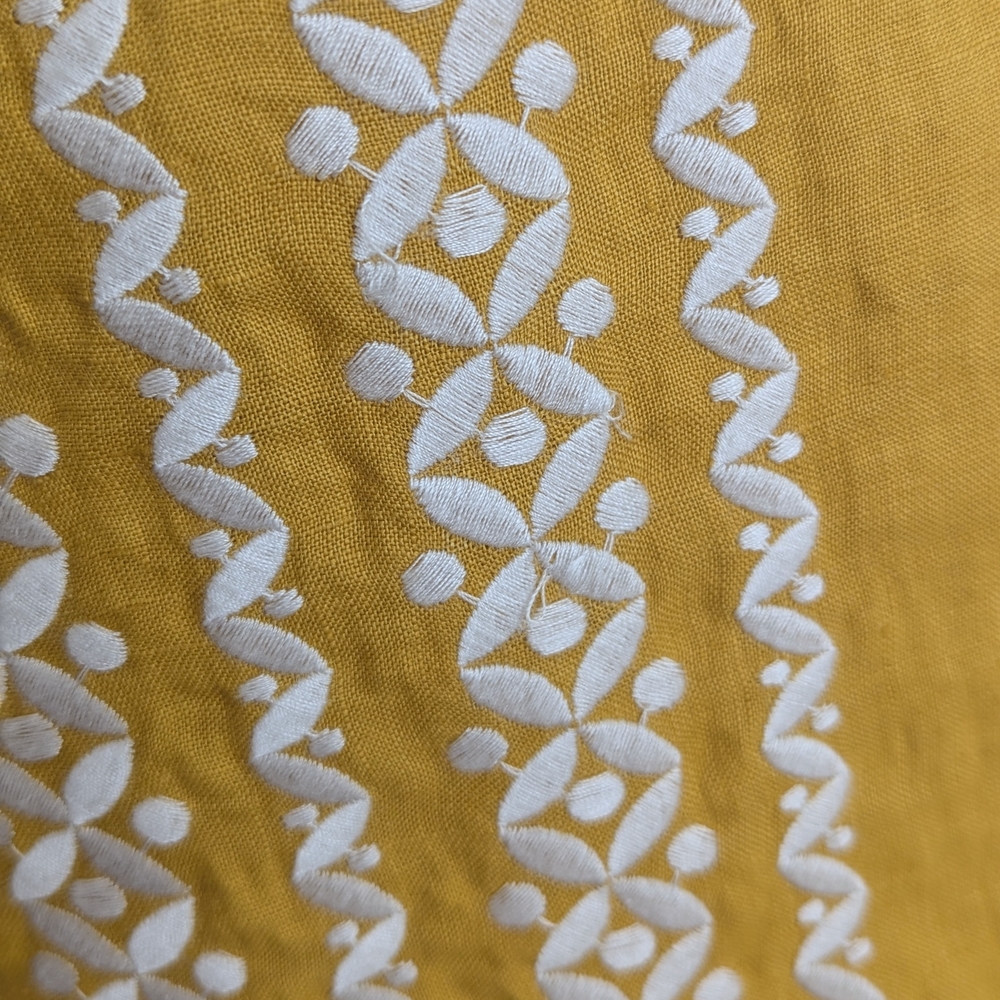 Boden Yellow Laura Linen Shift Dress Short Sleeve Summery Size 6 - Picture 11 of 13